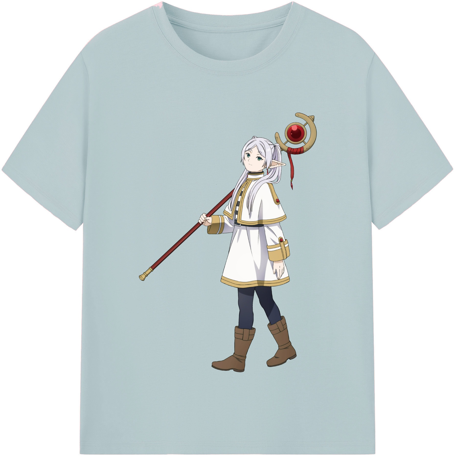 （画像用） 葬送のフリーレン Frieren 綿100％半袖Tシャツ（フロントプリント）